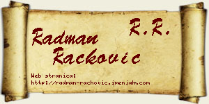 Radman Racković vizit kartica